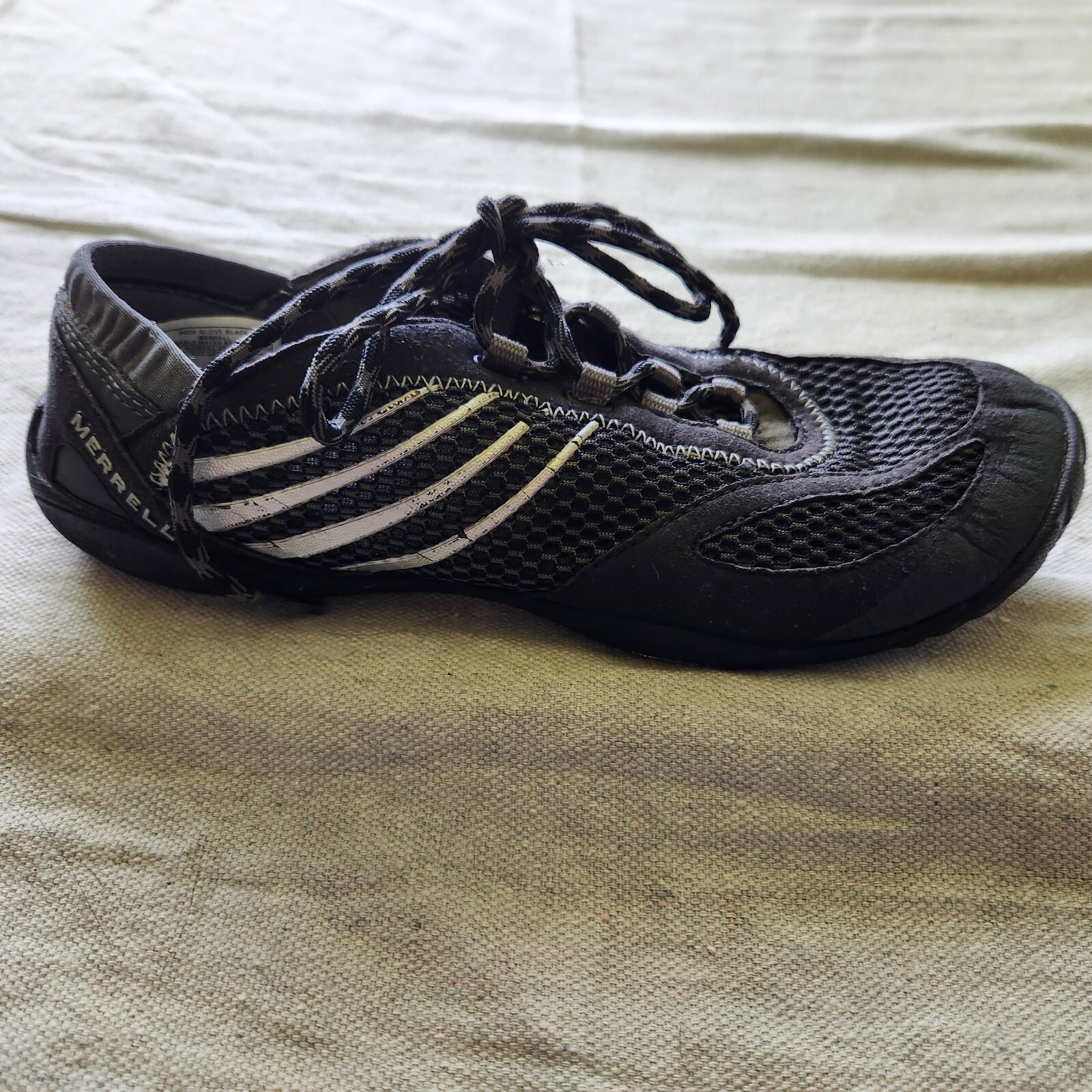 Merrell Pace Guanto a piedi nudi zero gocce scarpa vibram donna US 6 UK 3 5 EU 36 nero