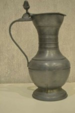 Zinn Kanne Schnabelkanne Krug Weinkanne Antik Alt h&ouml;he  20 cm