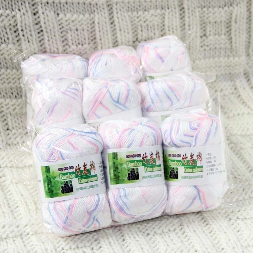 Sale 9BallsX50gr Bamboo Cotton Baby Blankets Hand Knitting Crochet Yarn 39