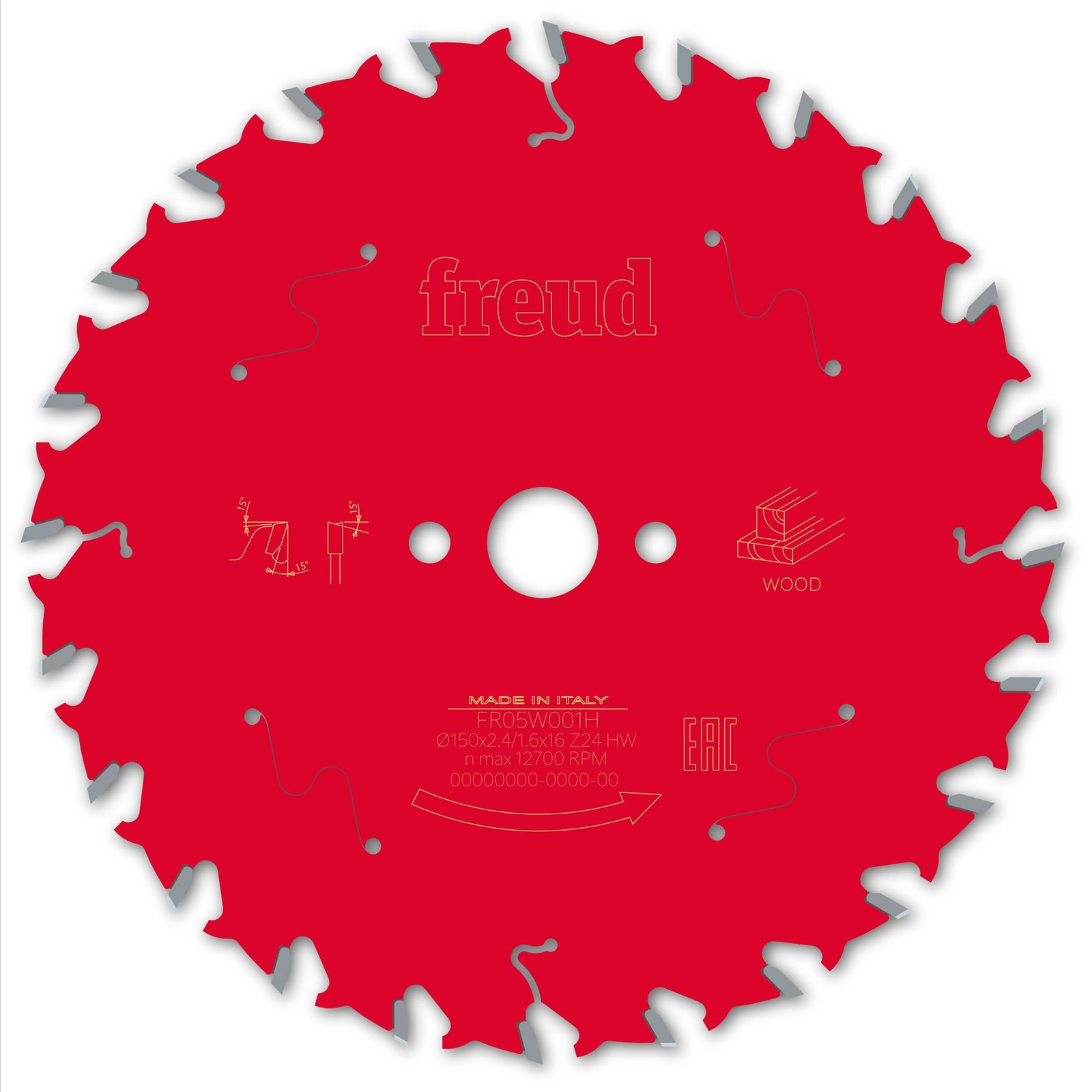 Freud F03FS09670 Wood Circular Saw Blade 150mm x 16mm x 2.4mm x 24T