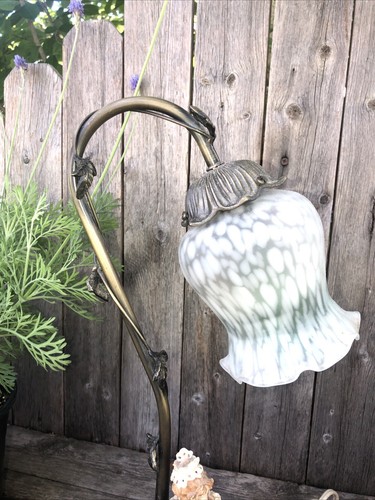 Art Nouveau Style Metal Lady Lounging Table Lamp - Picture 3 of 7