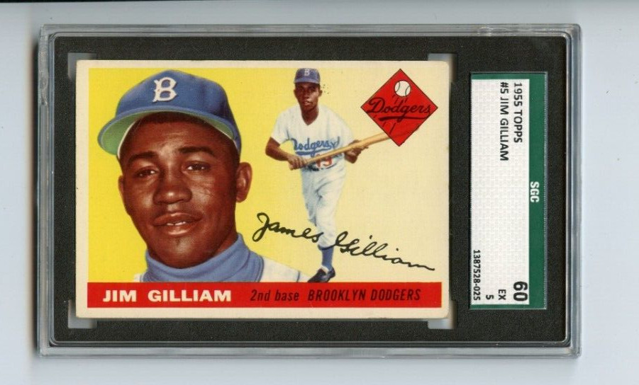 1955 Topps Jim Gilliam Brooklyn Dodgers  #5  🚀😳💥 SGC Graded 5