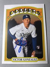 2021 Topps Heritage Los Angeles Dodgers Victor Gonzalez Autographed Card #577