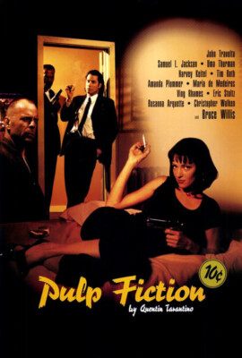 Pulp Fiction (1994) Movie Poster Version B, Reproduction, SS