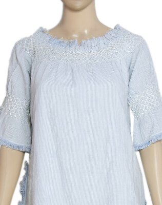 Lynne Love Lynne's World Striped Printed Fringes Off Shoulder Mini Dress M  38 | eBay