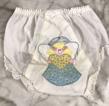 Vintage Girl's early 90's Mullins Square Bow Embroidery Diaper Cover 3T-4T yrs