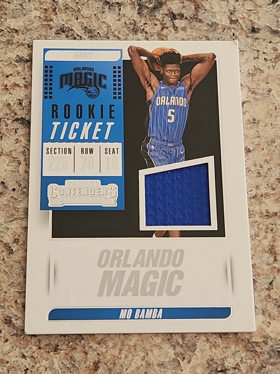 2018-19 Panini Contenders Mo Bamba Rookie Ticket Patch Orlando Magic Jersey RC