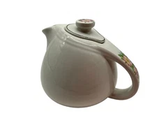 Hall VTG Rose White Super 3 Cup Pert Teapot, Old Mark MCM Collectible Serveware