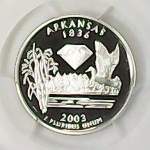 2003-S 25C State Quarter Arkansas PCGS PR69 DCAM 90% Silver 22llll0625 - Picture 3 of 4