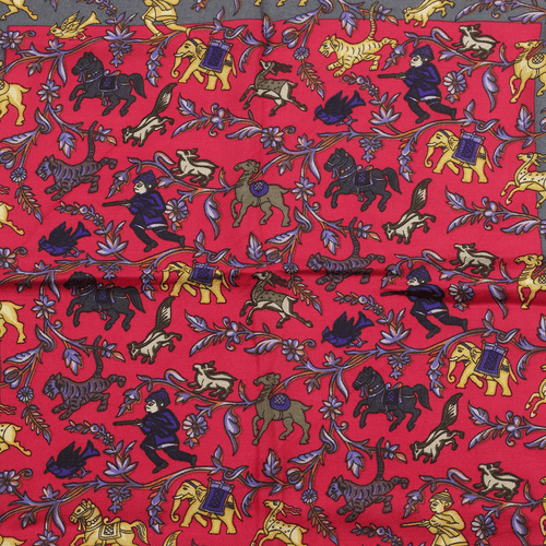 Hermes CASHMERE Shawl GM 140cm Scarf CHASSE EN INDE By MICHEL DUCHENE - Picture 7 of 8