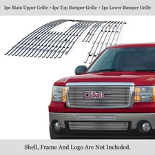 For 2007-2013 GMC Sierra 1500 New Body/07-10 Denali Billet Grille Grill Combo