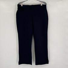 Quince Women's Navy Blue Ultra-Stretch Ponte Pants Kick Flare sz M 24" NWT
