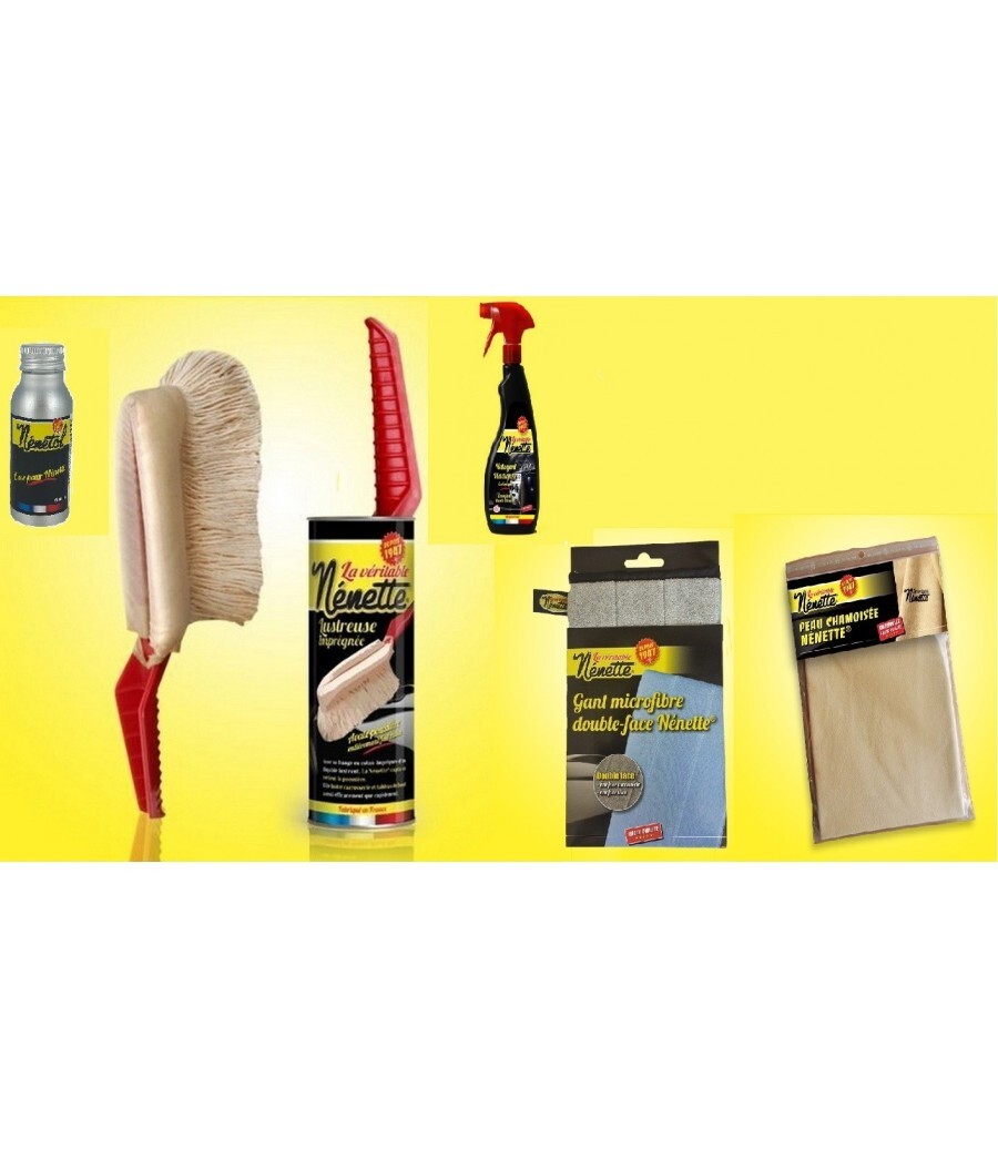 La véritable Nénette pack de 6 brosses coton anti-poussière carrosserie