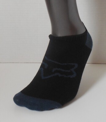 Fox Racing Pit Stop No Show Socks Men Black/Navy M/L 5-11 One Pair