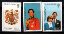 Belize 1981 Mi. 554B-556B Neuf ** 100% Prince Charles, Lady Diana