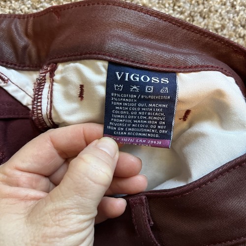 Vigoss The Jagger Skinny Burgandy/Wine Denim Cotton Blend Jeans 32x30 - Picture 7 of 16