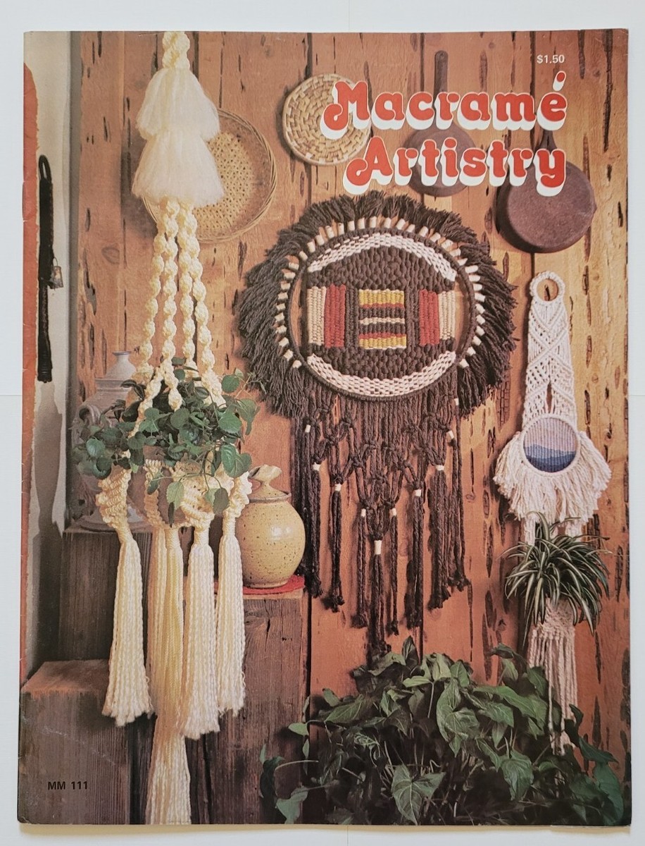 Vintage 1977 Macrame Artistry 15 Patterns 23 pages Hanging Shelves