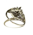 14k white gold .42ct SI2 I1 I diamond cluster ring 3.3g ladies unique size 7.5 — photo 6