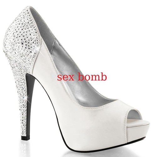 sexy SCARPE DECOLTE sposa' STRASS tacco 13 da 35 a 41 AVORIO spuntate  PLATEAU | eBay