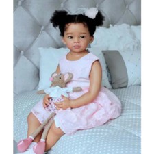 Handmade 30" Reborn Baby Girl Doll Painted Kit DIY Hand-Rooted Hair White Skin