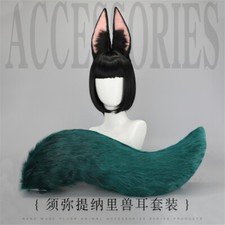 Genshin Impact Tighnari Beast Ears Plush Hairband Tails Cosplay Head-dress Tail