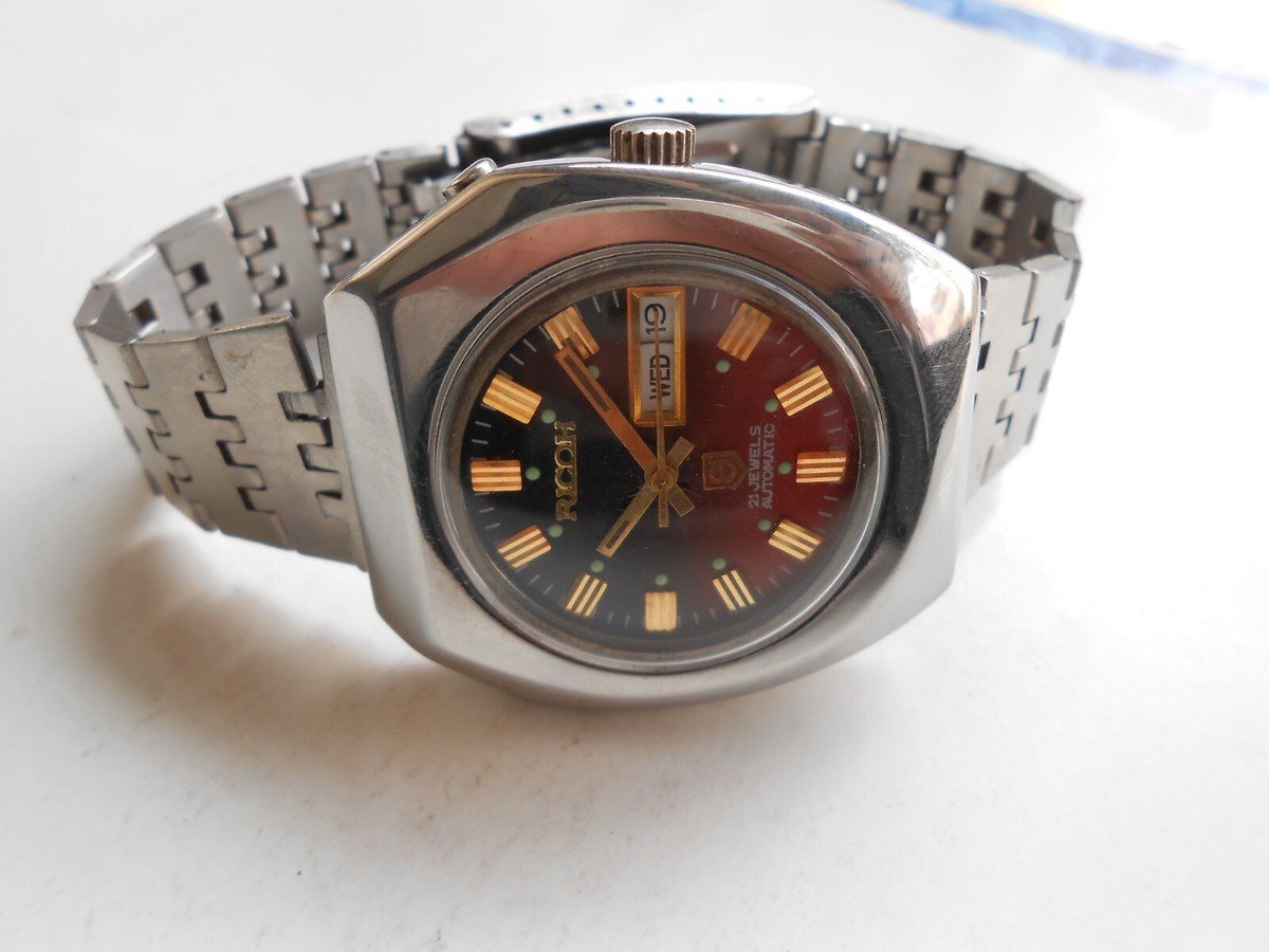 リッコー　ボディデザイン　Body-Design　Riccoh VINTAGE SS RICOH 9 JAPAN NEW BEAUTIFUL RED DIAL D/D MENS
