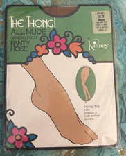 Thong Toe Pantyhose Kinney Shoes Brand Unopened Package VTG Nylon Suntan