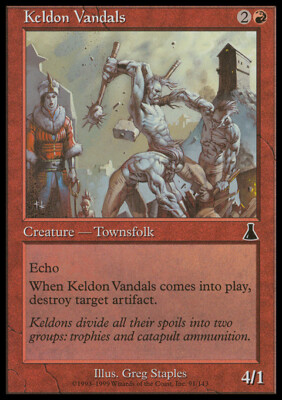 Magic the Gathering MTG Keldon Vandals (91) Urza's Destiny   LP