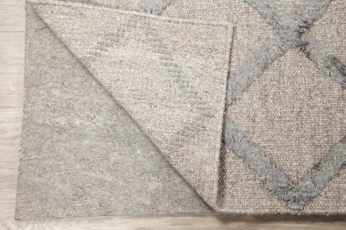 Trellis Geometric Oriental Wool & Silk Kilim Hand-Woven Area Rug Tan New 3'x5' - 第 10/12 張圖片
