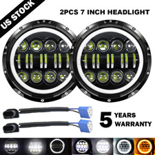 Fit Ford F1 1948 1949 1950 1951 1952 Pair 7 Inch Round Led Headlights Black Dot Fit Ford F1 1948 1949 1950 1951 1952 Pair 7 Inch Round Led Headlights Black Dot