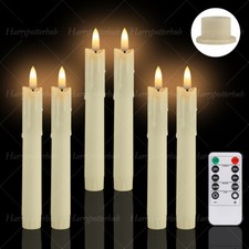 6Pcs Remote Control Flickering Flameless Taper LED Candles Light With Holders