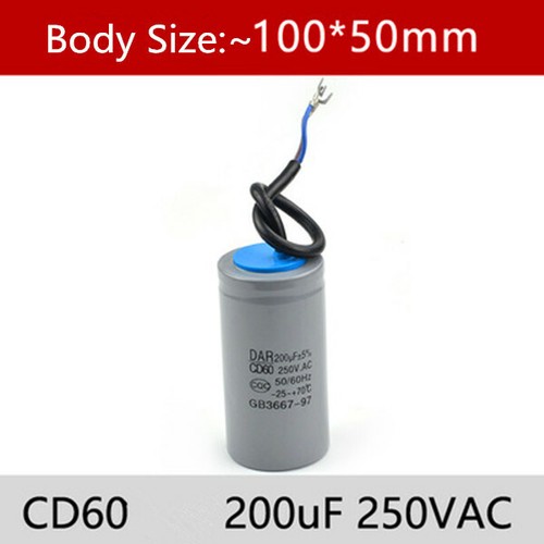 1Pc 75uF-600uF MFD CD60 250VAC Motor AC Start Capacitors Round 50/60Hz Wire Lead - Picture 15 of 23