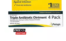 First Aid Triple Antibiotic Ointment 1oz - - 4 Tubes  (Total 4 oz received) 