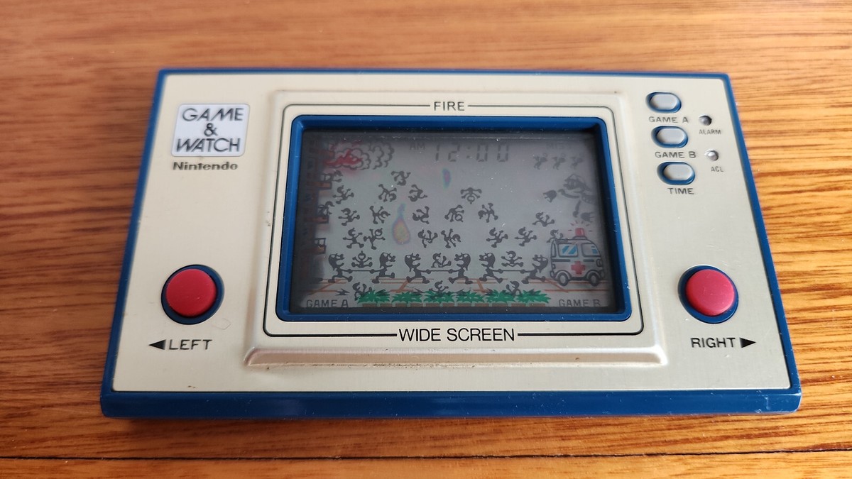 Nintendo Game Watch Wide Screen Fire Fr-27 1981 Released Nintendo Game Watch Wide Screen Fire Fr-27 1981 Released