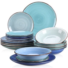 vancasso BONITA Blue Dinnerware Set Stoneware Handpainted Tableware Plates Bowls
