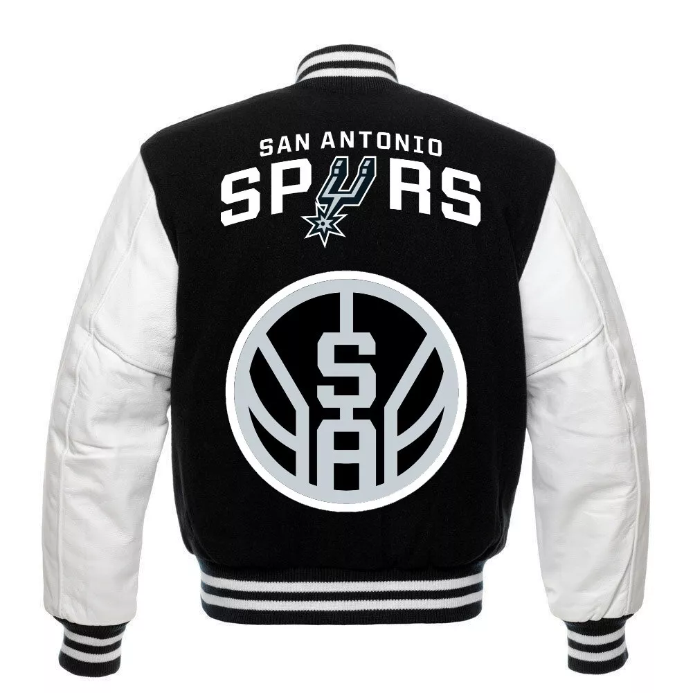 San Antonio SPURS Jacket Black/Gray/Silver Accents USG NBA Sports Apparel  Men XL