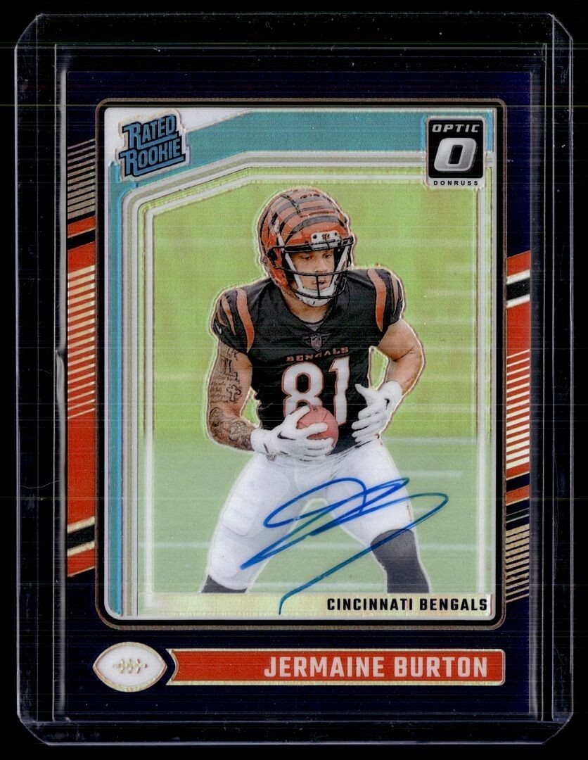 2024 OPTIC RATED ROOKIE PURPLE 1/35 FIRST 1/1 AUTO JERMAINE BURTON BENGALS