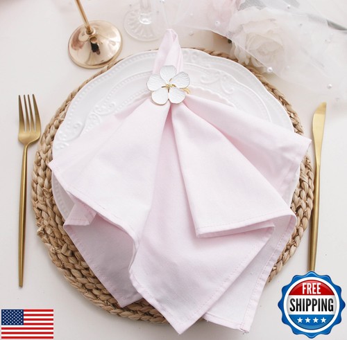 JINVASE Spring Cotton Cloth Napkins Set of 12, Dinner Cloth Napkins Bulk, Wed