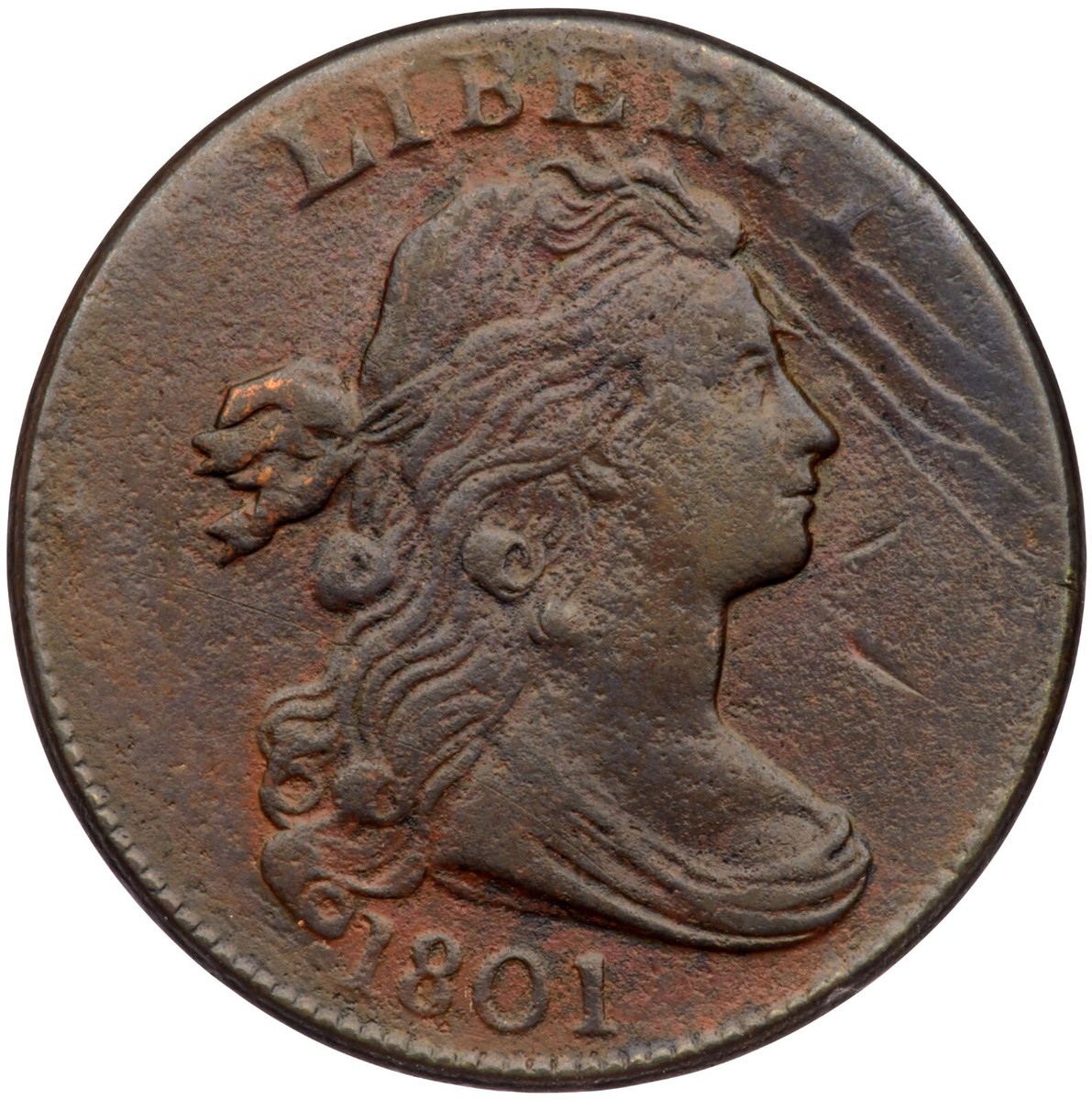 1801 S-213 R-2 Draped Bust Large Cent Coin 1c | eBay