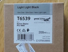 03-2022 New Genuine Epson T6539 200ml Light Light Black Ultrachrome HDR Ink 4900