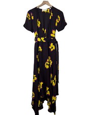 A.L.C Claire Floral Silk Dress In Chocolate Women’s Sz 0