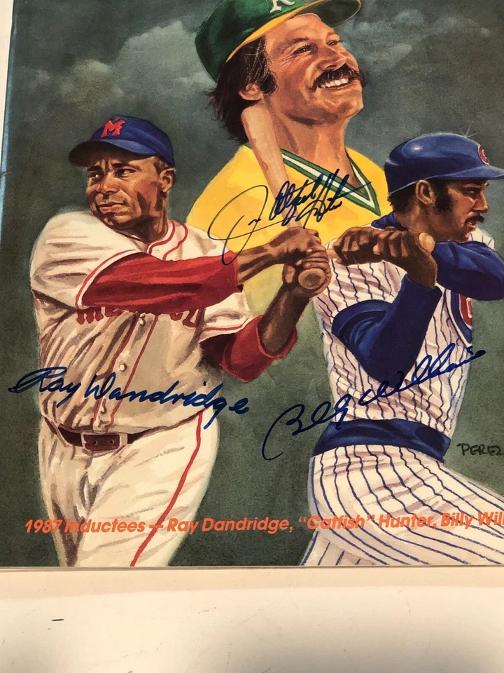 1987 HOF Baseball Yearbook HAND SIGNED RAY DANDRIDGE CATFISH HUNTER B. WILLIAMS - Image 2 of 3