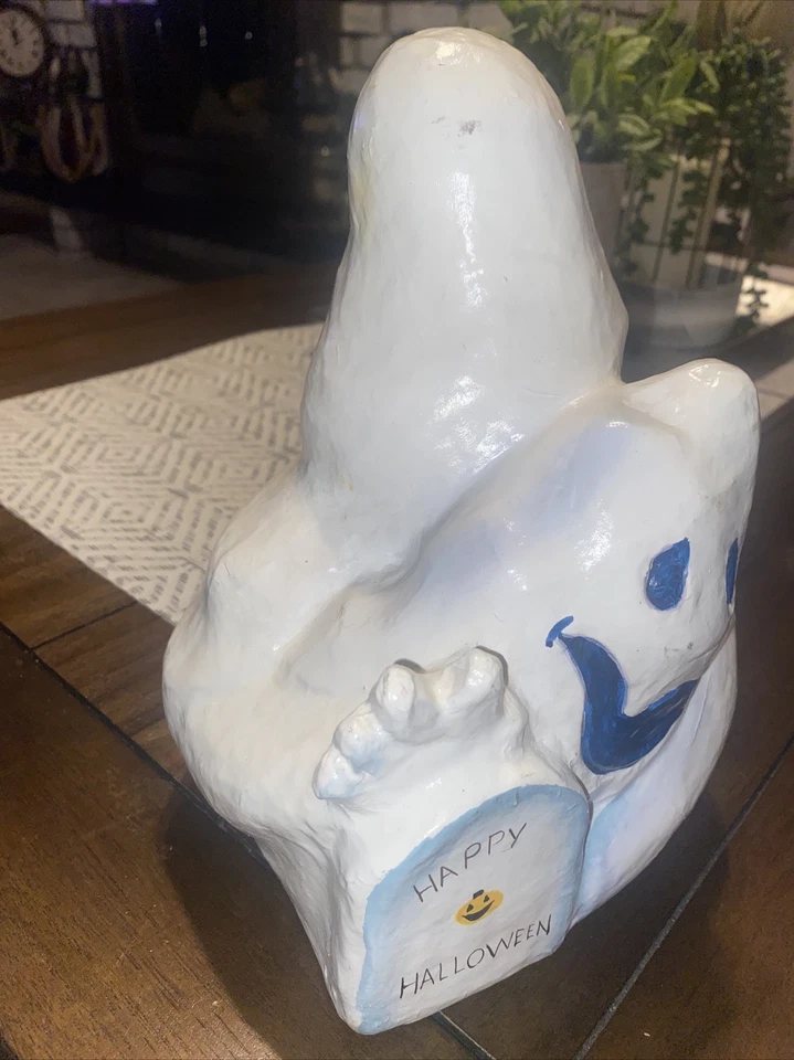 Halloween Paper Mache Ghost The White Candle Co Vintage Happy Halloween - Image 3 of 4