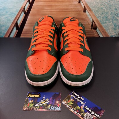Sz 11.5M Nike Dunk Low Miami Hurricanes 