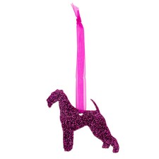 Airedale Terrier Dog Style A Glitter Christmas Decoration - 11 colour choices.