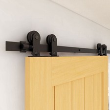 Top Mount 5-16FT Upgraded Bypass Sliding Barn Door Hardware Kit for Double Doors