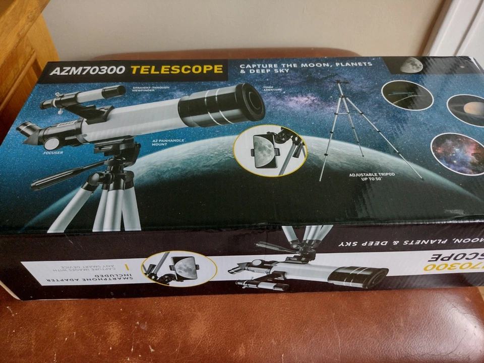 AZM70300 Telescope- Adjustable Tripod & Phone Adapter - Beginners/Children's 10+ - Image 4 of 4