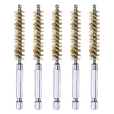 5Pcs Brass Bore Brush 10mm Dia 4" Long Cleaning Twisted Wire Brush