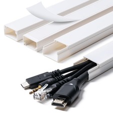 Cord Hider, 58in Cable Covers for L 0.96in W 0.58in H, White