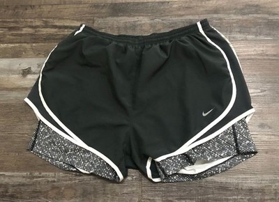 Nike Dri Womens XL Black Tempo 2-in-1 Running Shorts